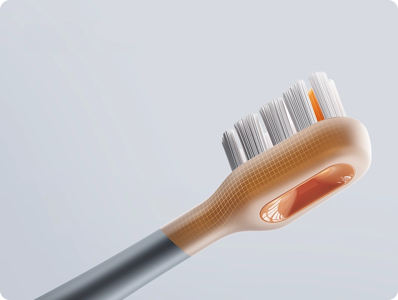 AirJet X3 conadǎ brush head with yellow soft rubber coating.