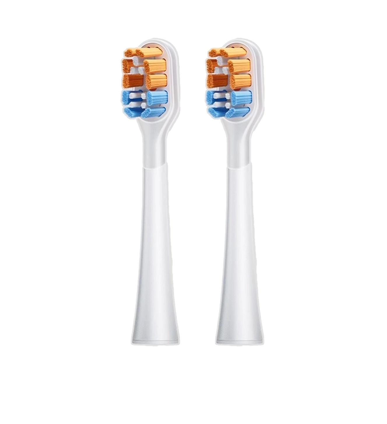 Two white Super Clean brush heads for AirJet X3 electric toothbrush